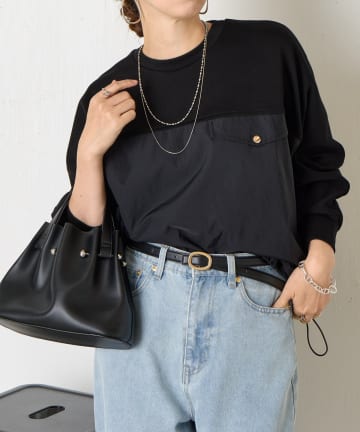 Jena　espace merveilleux(ジェナ　エスパスメルヴェイユ) フハク切替ダンボールカットソー