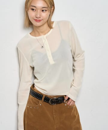 WHO’S WHO gallery(フーズフーギャラリー) フロッキーメッシュ ヘンリーTOPS