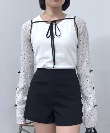 mline(エムライン) [mline]パット付き刺繍キャミ