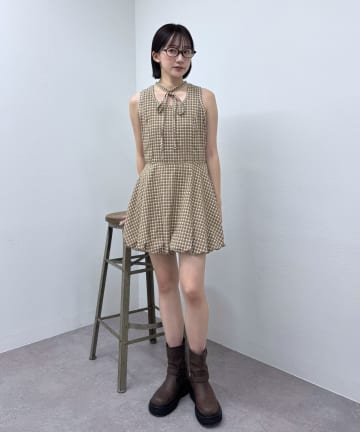 mline(エムライン) [mline]チェックチョーカー ミニワンピ