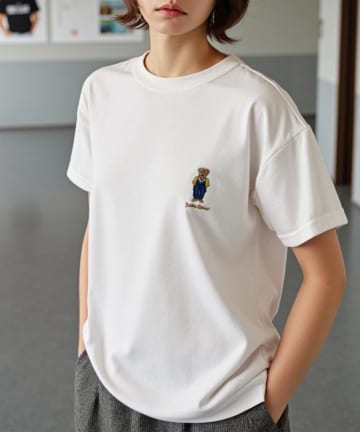 LOCUST(ローカスト) Teddyレディース刺繍T オーバーオール柄