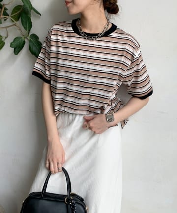 DOUDOU(ドゥドゥ) マルチボーダーTEE