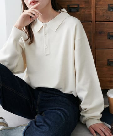 DISCOAT(ディスコート) 【こなれ見え◎/ユニセックス】ソフトタッチニットポロ