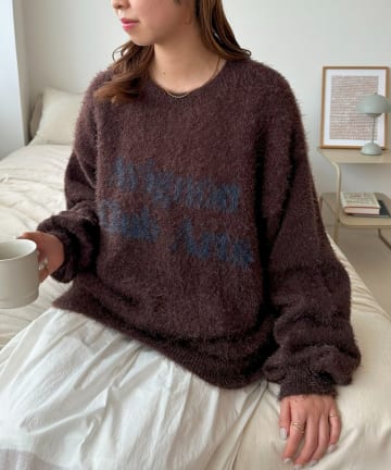 DISCOAT(ディスコート) 【ユニセックス】フェザーヤーンジャガードロゴニット