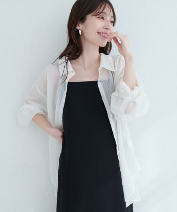 natural couture(ナチュラルクチュール) 【WEB限定】シアービッグシャツ