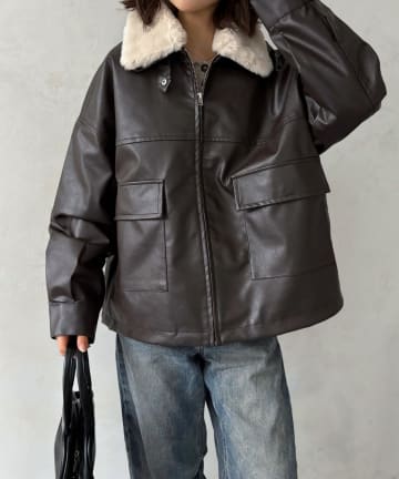 LOCUST(ローカスト) 2WAYフェイクレザーブルゾン