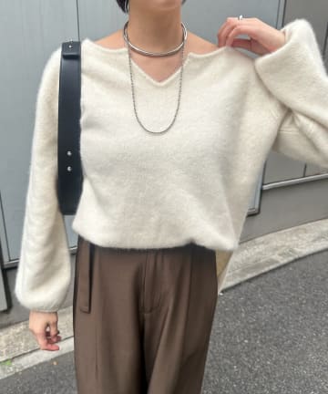 SHENERY(シーナリー) ファーウールキーネックニット