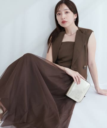 natural couture(ナチュラルクチュール) ベストセットキャミワンピース