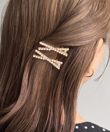 Lattice(ラティス) リボンヘアクリップセット(2P)