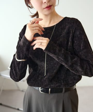 DISCOAT(ディスコート) 杢ベロアプルオーバー