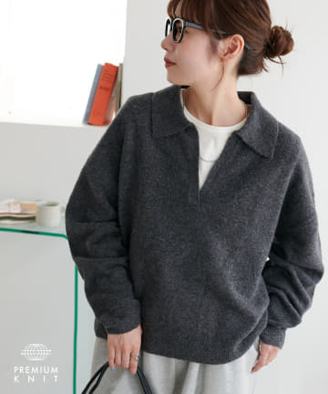 DISCOAT(ディスコート) ヤクブレンドスキッパープルオーバー