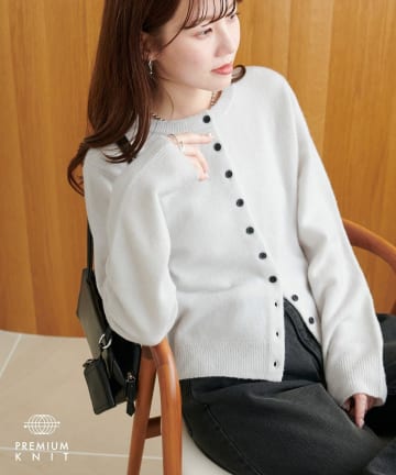 DISCOAT(ディスコート) 【保温性!/高見え】ヤクブレンドクルーカーディガン