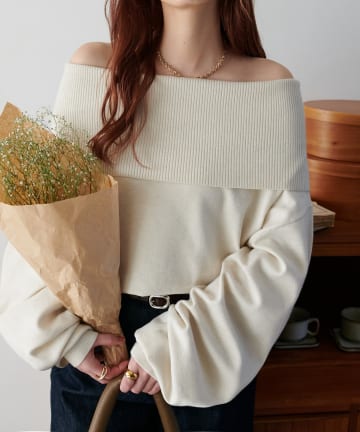 DISCOAT(ディスコート) 【リバイバル】モチモチオフショルプルオーバー