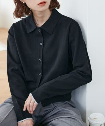 DISCOAT(ディスコート) 【リバイバル】モチモチ衿付きカーディガン