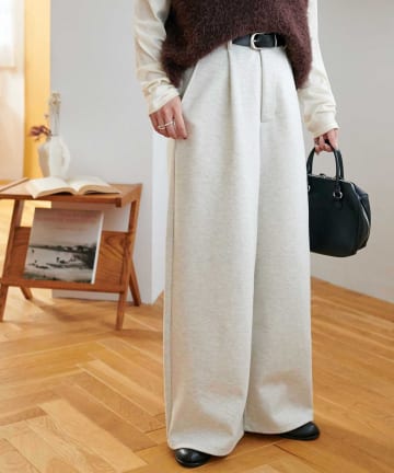 【部屋着にならない!/6サイズ展開】キレイメスウェットライクパンツ