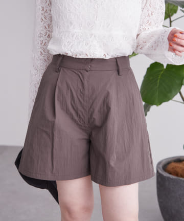 OUTLET(アウトレット) 【mystic】タックボリュームショートパンツ