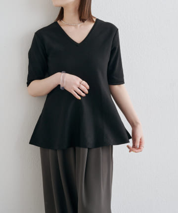 OUTLET(アウトレット) 【Omekashi】ペプラム2WAYニットプルオーバー