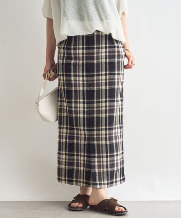 OUTLET(アウトレット) 【un dix cors】カラミチェックナロースカート