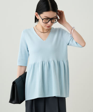 OUTLET(アウトレット) 【Loungedress】ペプラムニット