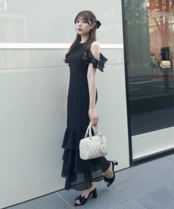 OLIVE des OLIVE(オリーブ デ オリーブ) 【再予約スタート/インフルエンサー企画】メロウアメスリロングワンピ