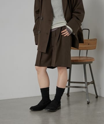 -goocy-(グーシー) エステルツイルタックハーフパンツ