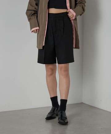 -goocy-(グーシー) エステルツイルタックハーフパンツ