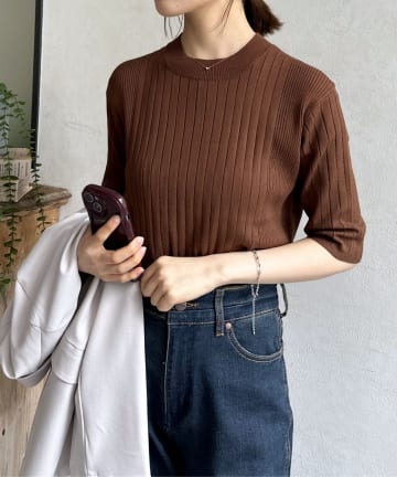 LOCUST(ローカスト) 【着回し力抜群】リブサマーニット