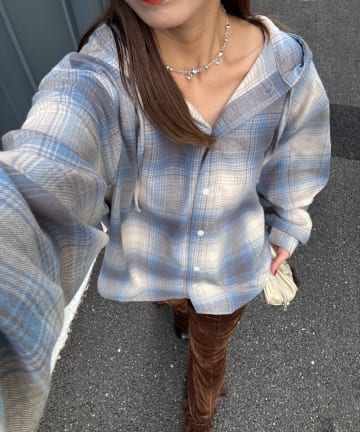 CIAOPANIC(チャオパニック) フード付きアソートチェックシャツ / パーカー