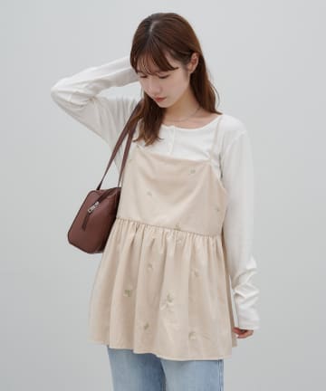 DISCOAT(ディスコート) 【umm.】ベロア刺繍キャミチュニック