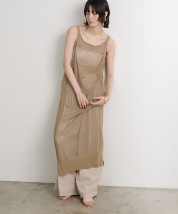 LARUTA(ラルータ) 麻タッチニットキャミワンピース