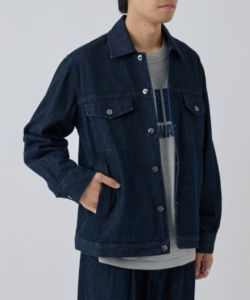 【セットアップ対応】デニムミニマルジャケット