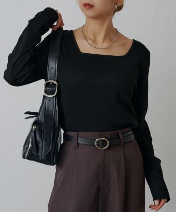 COLONY 2139(コロニー トゥーワンスリーナイン) ラメフライス2WAYスクエアプルオーバー