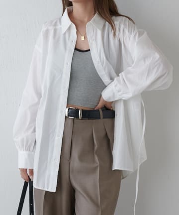 Lui's(ルイス) 袖ボリュームスリーブ前あきシャツ