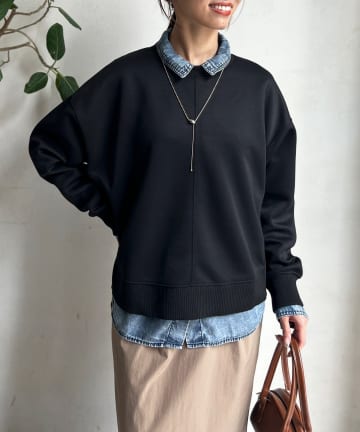 Chez toi(シェトワ) 軽量ボンディングドロップスリーブプルオーバー
