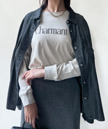 Chez toi(シェトワ) 【撥水加工】トリケアロゴプリントロンT