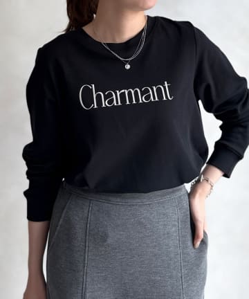 Chez toi(シェトワ) 【撥水加工】トリケアロゴプリントロンT