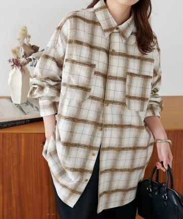 DISCOAT(ディスコート) 【ユニセックス】モールチェックオーバーシャツ