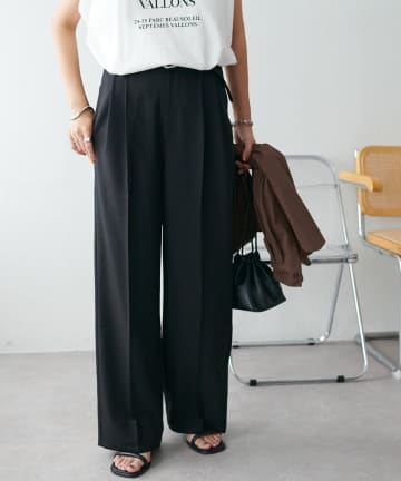 DISCOAT(ディスコート) 【ユニセックス】タックワイドスラックス