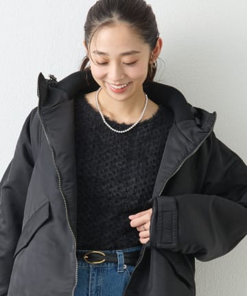 un dix cors(アンディコール) 《着るだけでお洒落見え》起毛レースプルオーバー