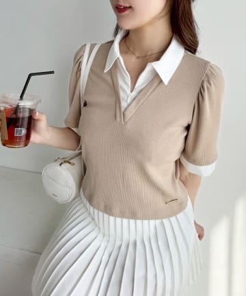 NICE CLAUP / OLIVE des OLIVE OUTLET(ナイスクラップ  / オリーブ デ オリーブ アウトレット) 【one after another】レイヤードトップス