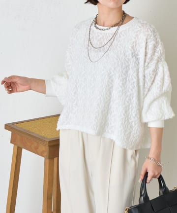 Jena　espace merveilleux(ジェナ　エスパスメルヴェイユ) シャギーレースプルオーバー