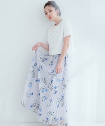 natural couture(ナチュラルクチュール) オーソドックスフラワープリーツスカート