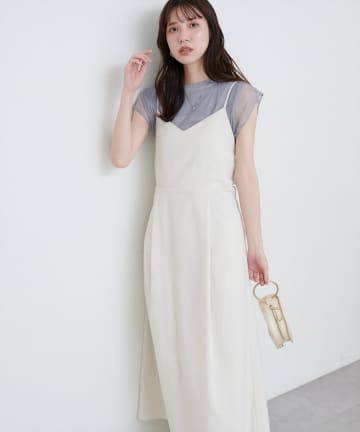 natural couture(ナチュラルクチュール) バックリボンキャミワンピース