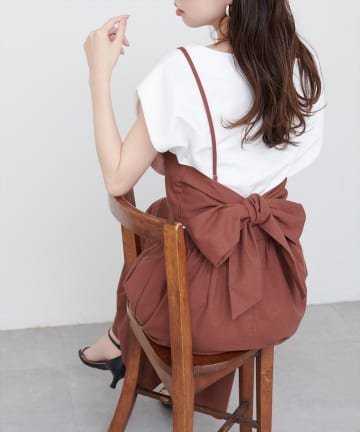 natural couture(ナチュラルクチュール) バックリボンキャミワンピース