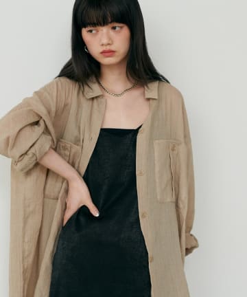 LARUTA(ラルータ) ［Web限定］シアーサファリポケット付きシャツ