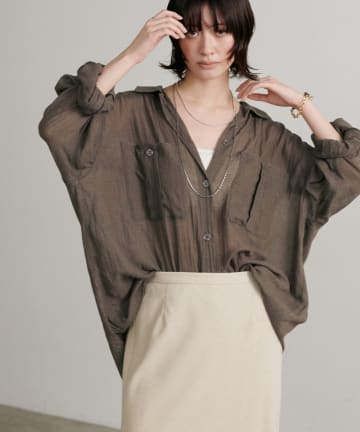 LARUTA(ラルータ) ［Web限定］シアーサファリポケット付きシャツ