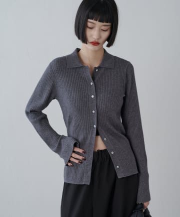 Lui's(ルイス) 衿付きリブニット