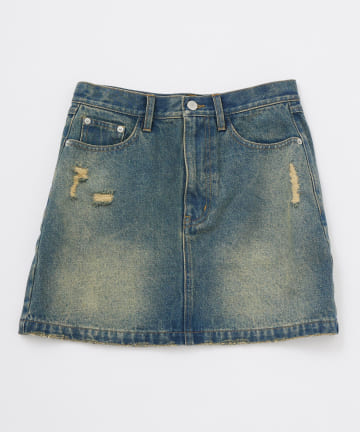 OUTLET(アウトレット) 【mystic】ダメージデニムスカート