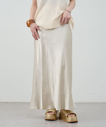 OUTLET(アウトレット) 【SHENERY】アセテートサテンロングスカート