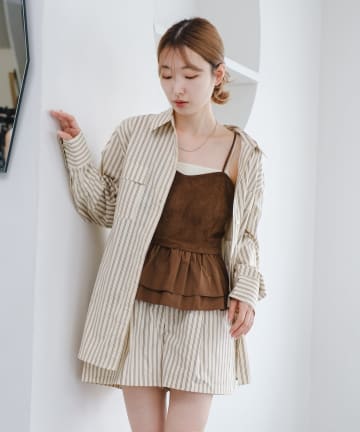 【セットアップ対応】ストライプシャツ